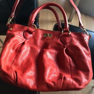J Crew Leather Brockton Coral Bag